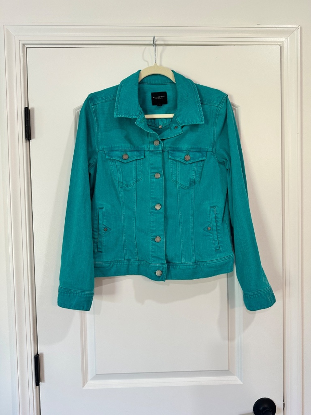 Liverpool Temma Stretch Denim Jacket - Turquoise